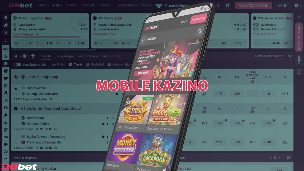 Barcha kazino o'yinlari DBbet ilovasida mavjud.