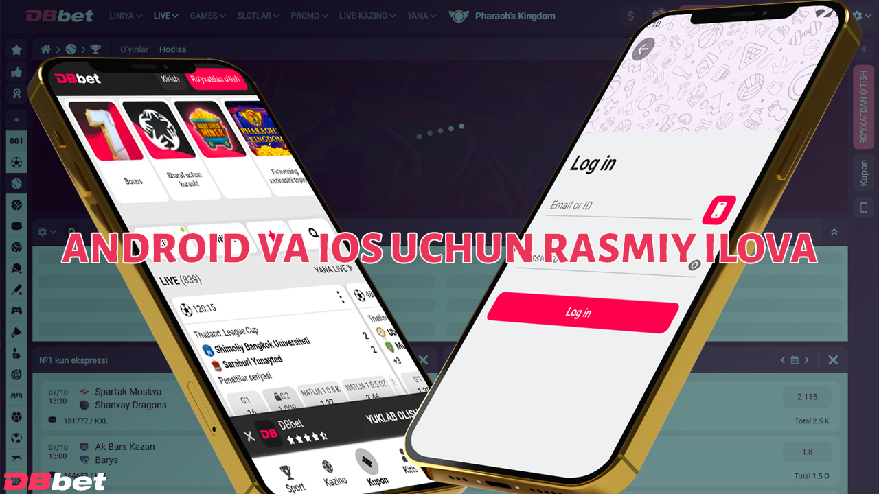 DBbet mobil ilovasi - Android va iOS uchun mavjud.