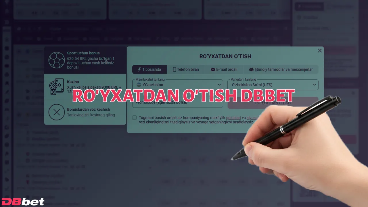 DBbet veb-saytida ro'yxatdan o'tish oddiy va bir necha daqiqa vaqt oladi.
